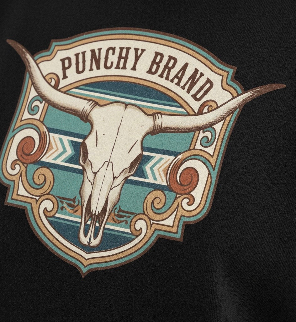 Punchy Brand Longhorn Hoodie — Black