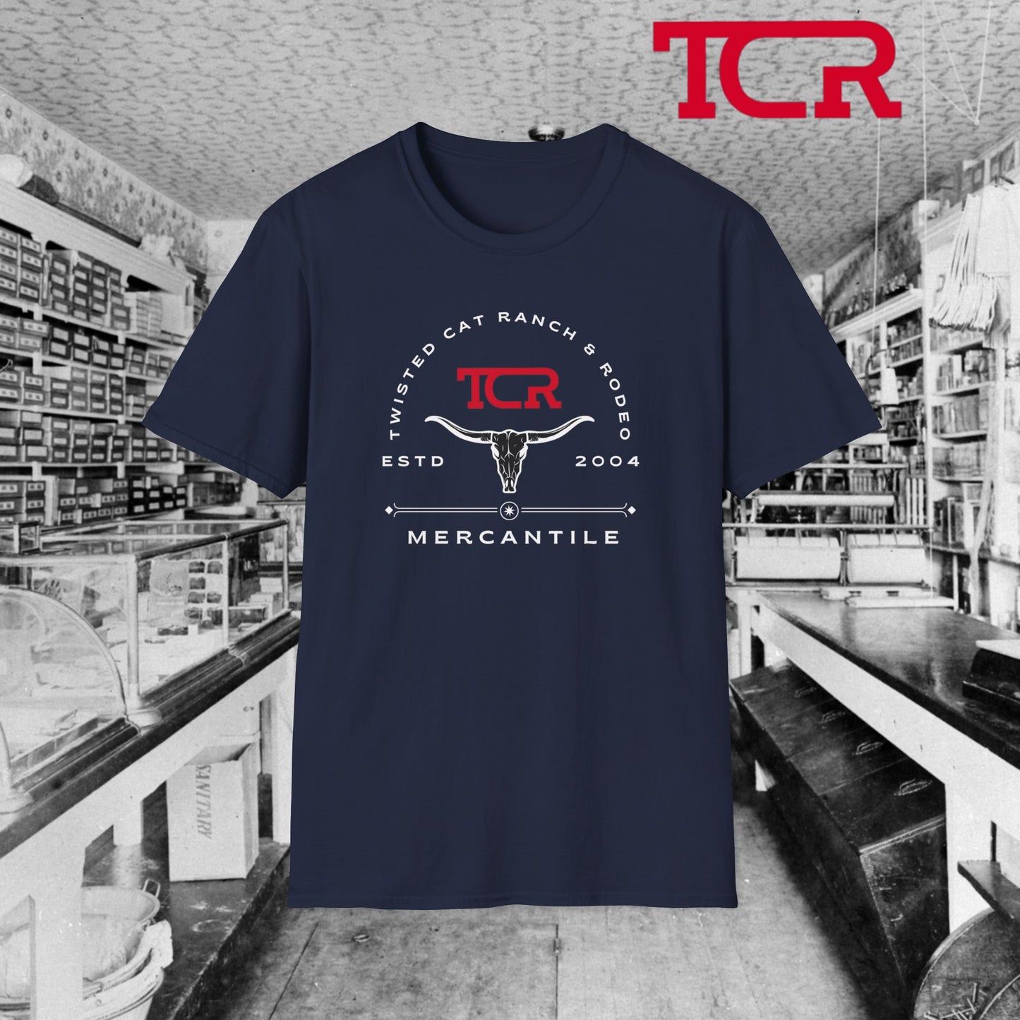 TCR Ranch and Rodeo Mercantile Tee, Navy