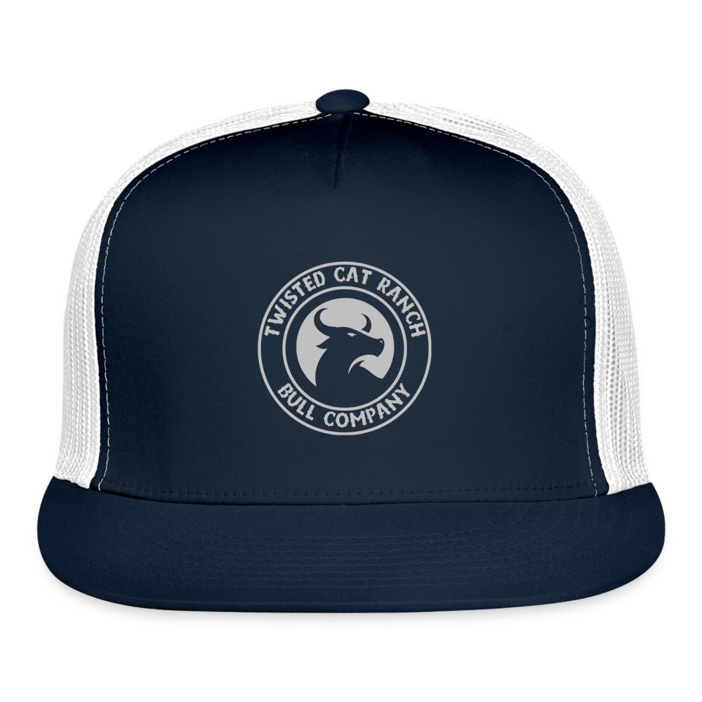 Twisted Cat Ranch Bull Company Trucker Cap - navy/white