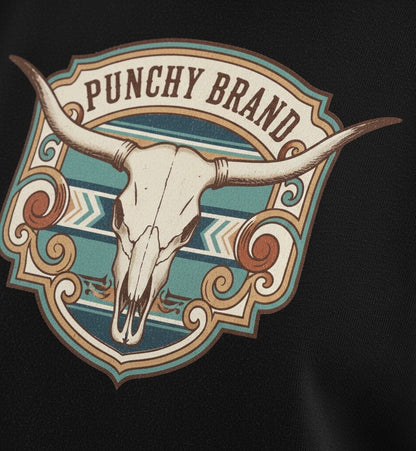 Punchy Brand Longhorn Hoodie — Black