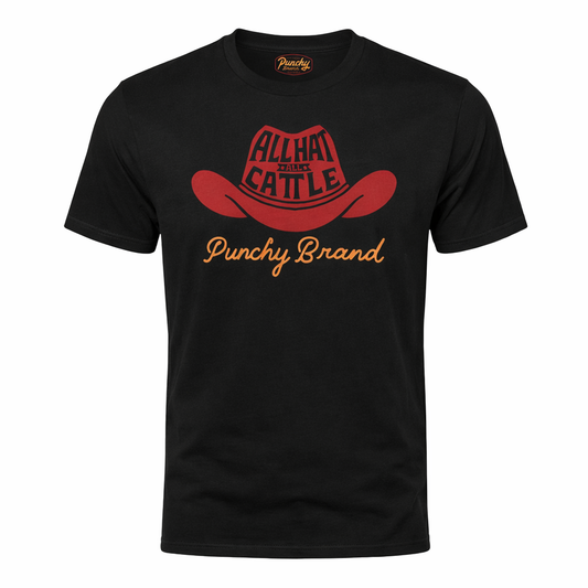 Punchy Brand™ “All Hat All Cattle” Tee – Black