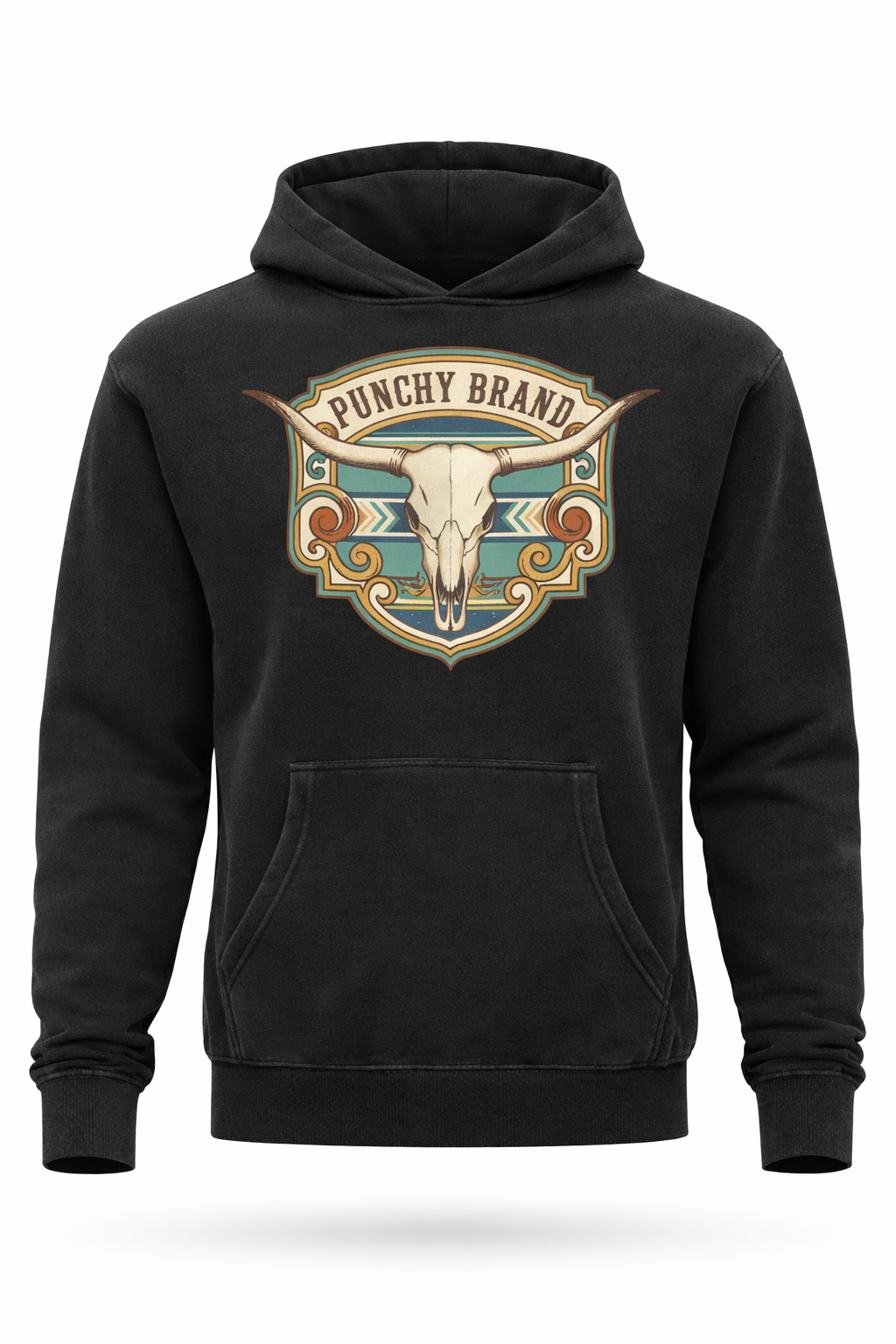 Punchy Brand Longhorn Hoodie — Black