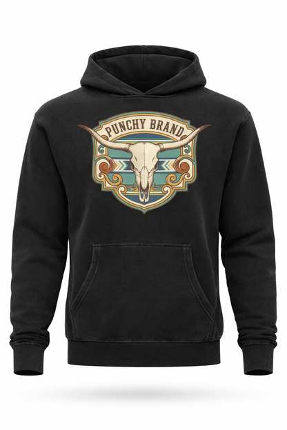 Punchy Brand Longhorn Hoodie — Black