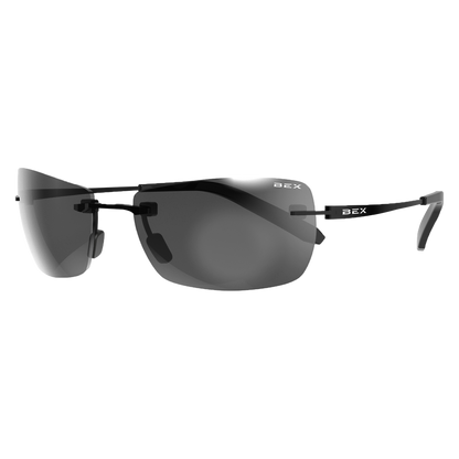BEX Fynnland X Rimless Sunglasses – Black / Gray / Silver
