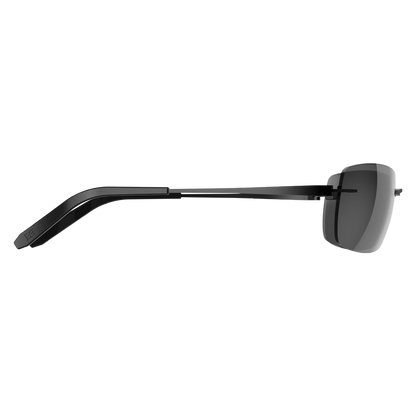 BEX Fynnland X Rimless Sunglasses – Black / Gray / Silver